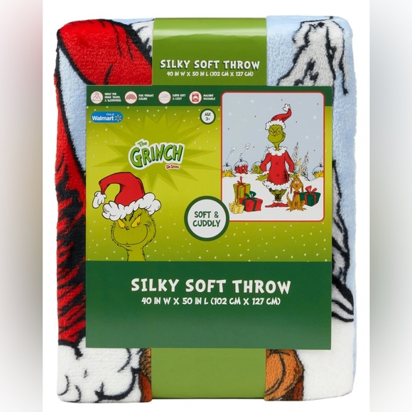 The Grinch Other - Grinch Whoville Silky Soft Throw Blanket - New